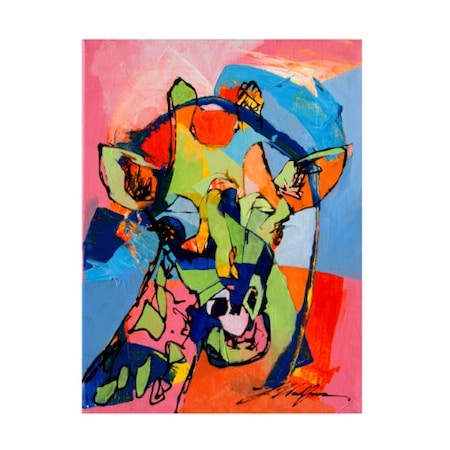 Yuval Wolfson 'Colorful Giraffe I' Canvas Art,24x32